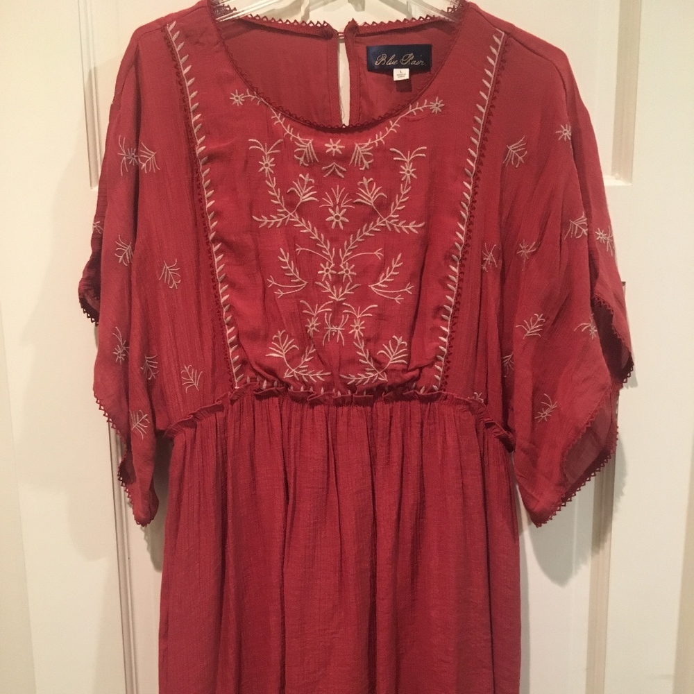 Burnt Orange Embroidered Dress